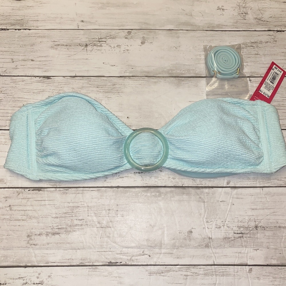 Xhilaration Bikini Top Womens XL‎ Blue Seafoam Bandeau  Swim Target NEW XL